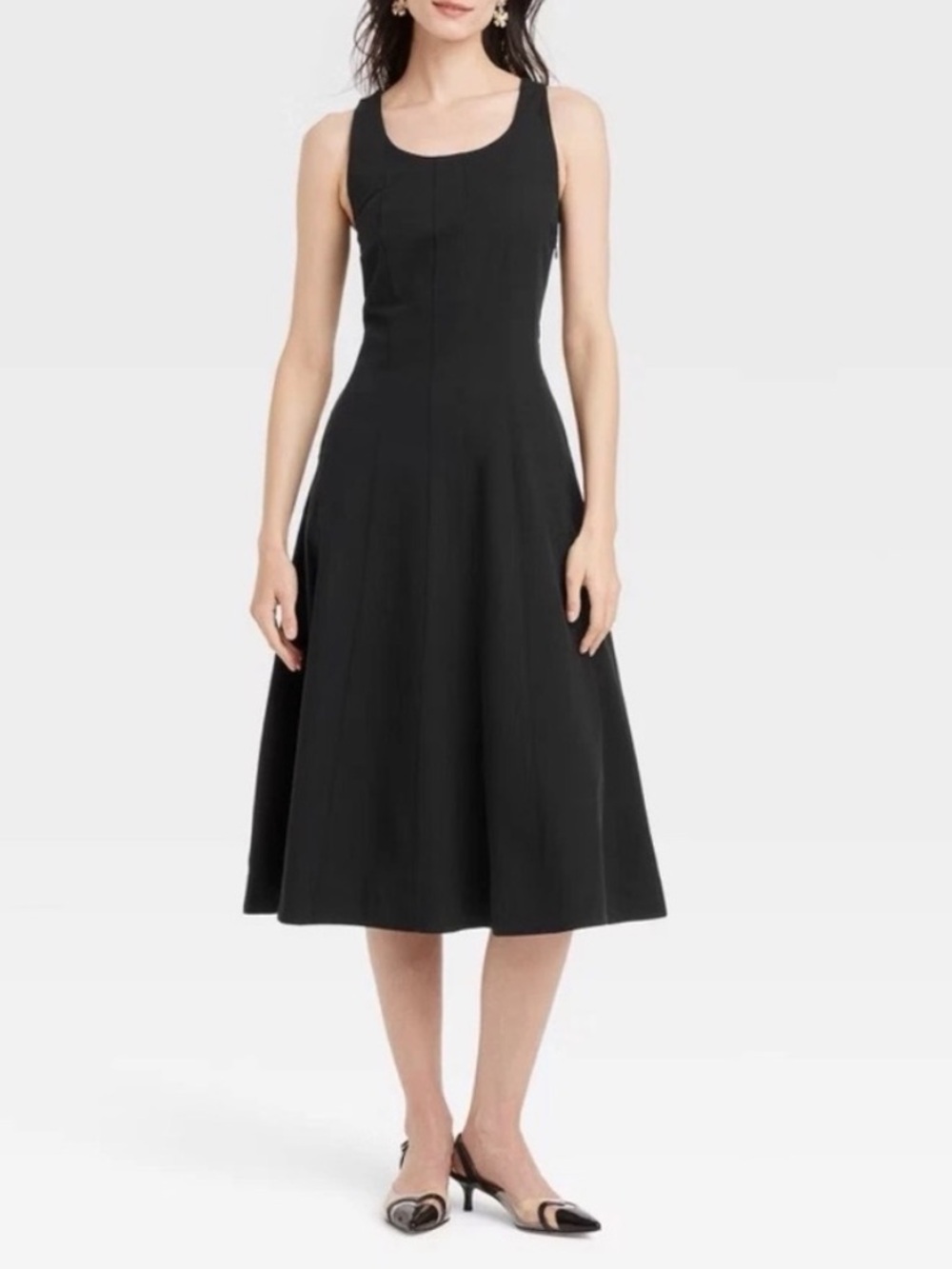 a New Day Black Corset MIDI a-Line Dress